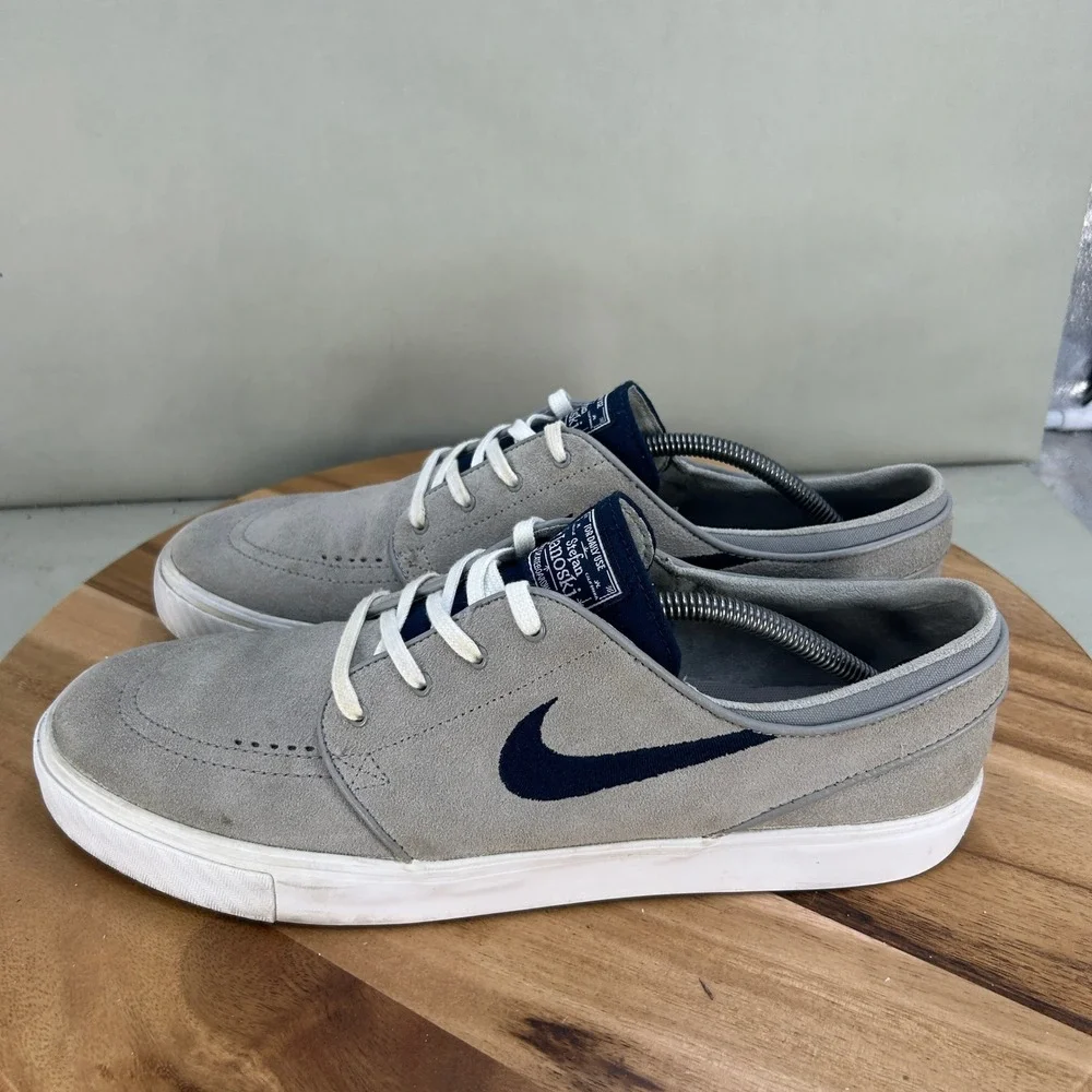 Nike SB Stefan Janoski Wolf Grey Obsidian White Skate Shoes 333824-043 Mens 13